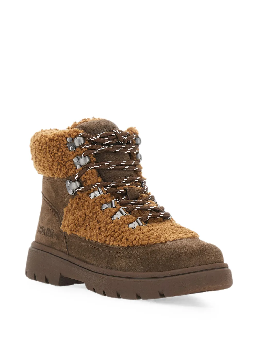 Moon Boot shearling-effect lace-up ankle boots Bruin
