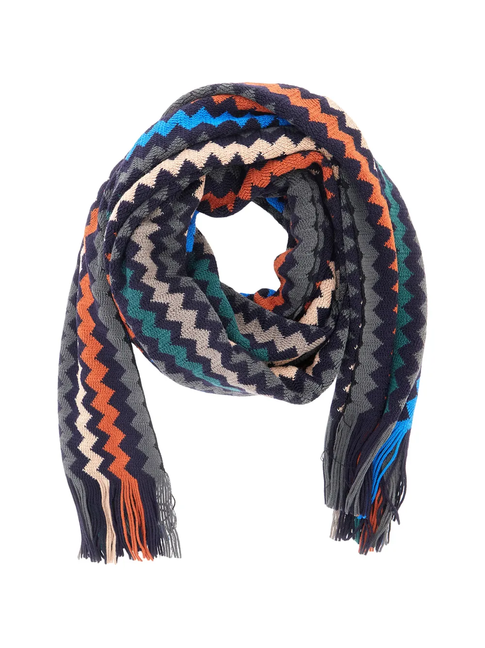 Missoni Gebreide sjaal met zigzag-patroon Grijs