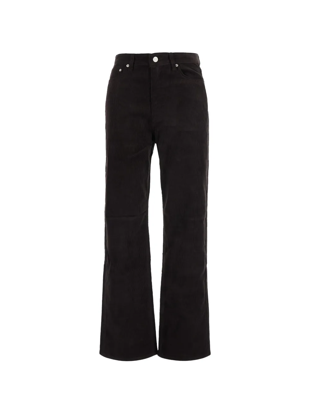 DUNST Straight broek met ribfluwelen-effect Bruin