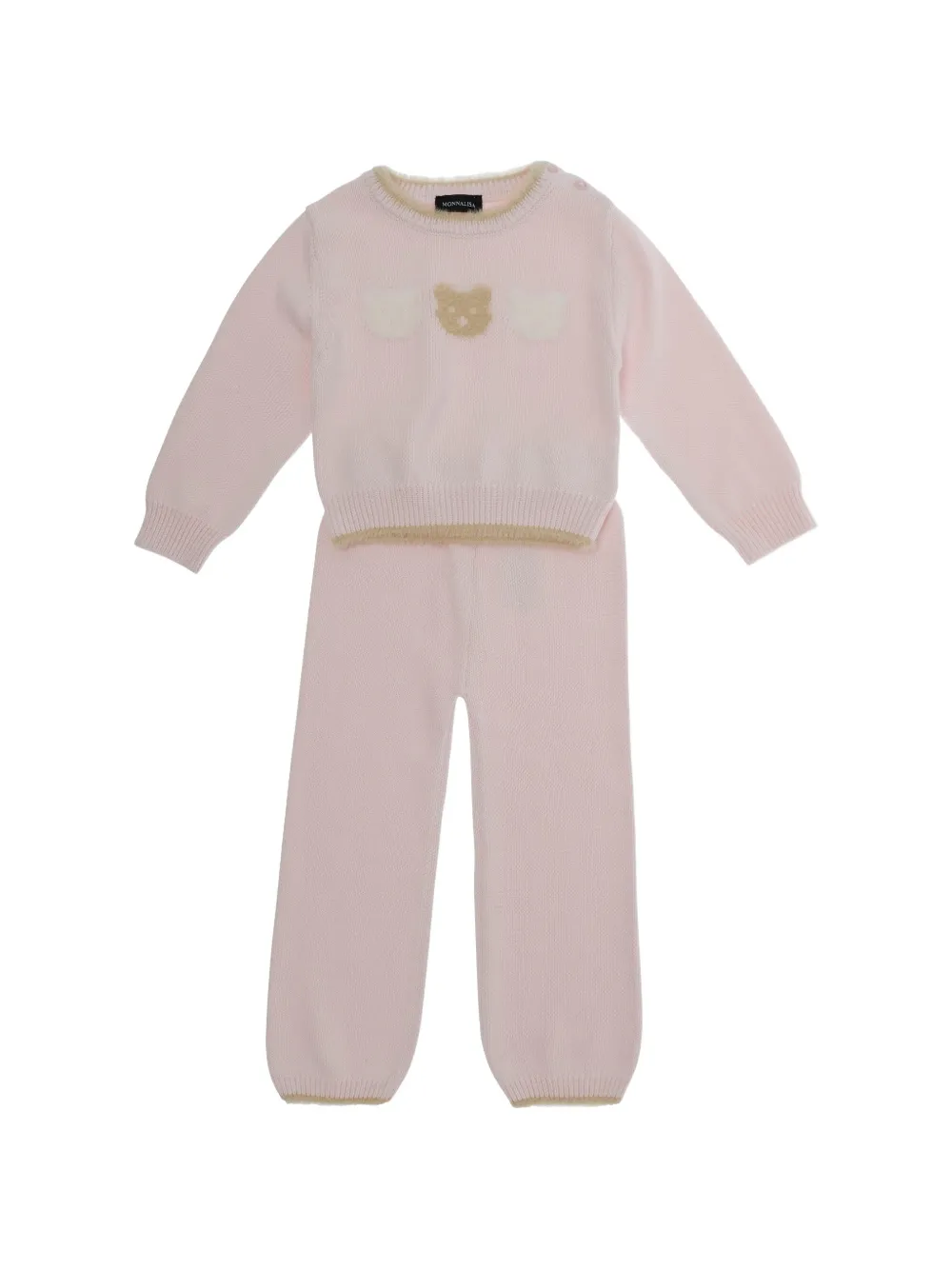 Monnalisa Set maglione e pantaloni Teddy Bear - Rosa