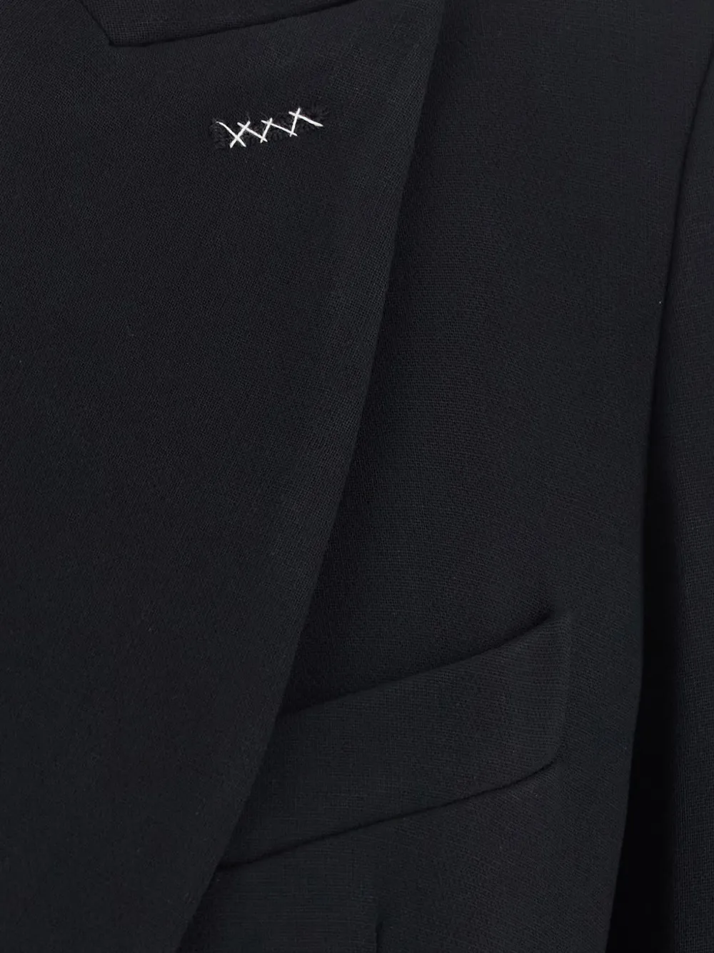 Max Mara Mosso blazer met dubbele rij knopen en contrasterend stiksel Zwart