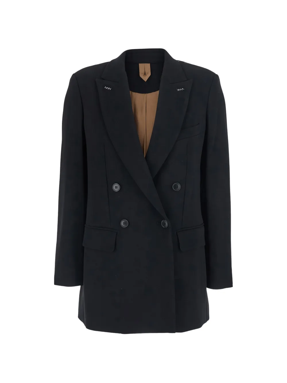 Max Mara Mosso double-breasted contrast-stitch blazer