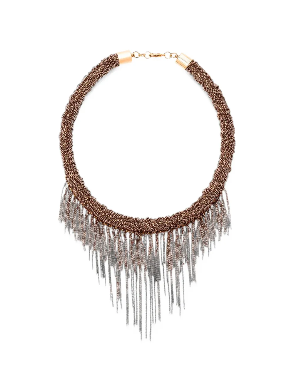 Fabiana Filippi Filo fringe-detail beaded necklace - Braun