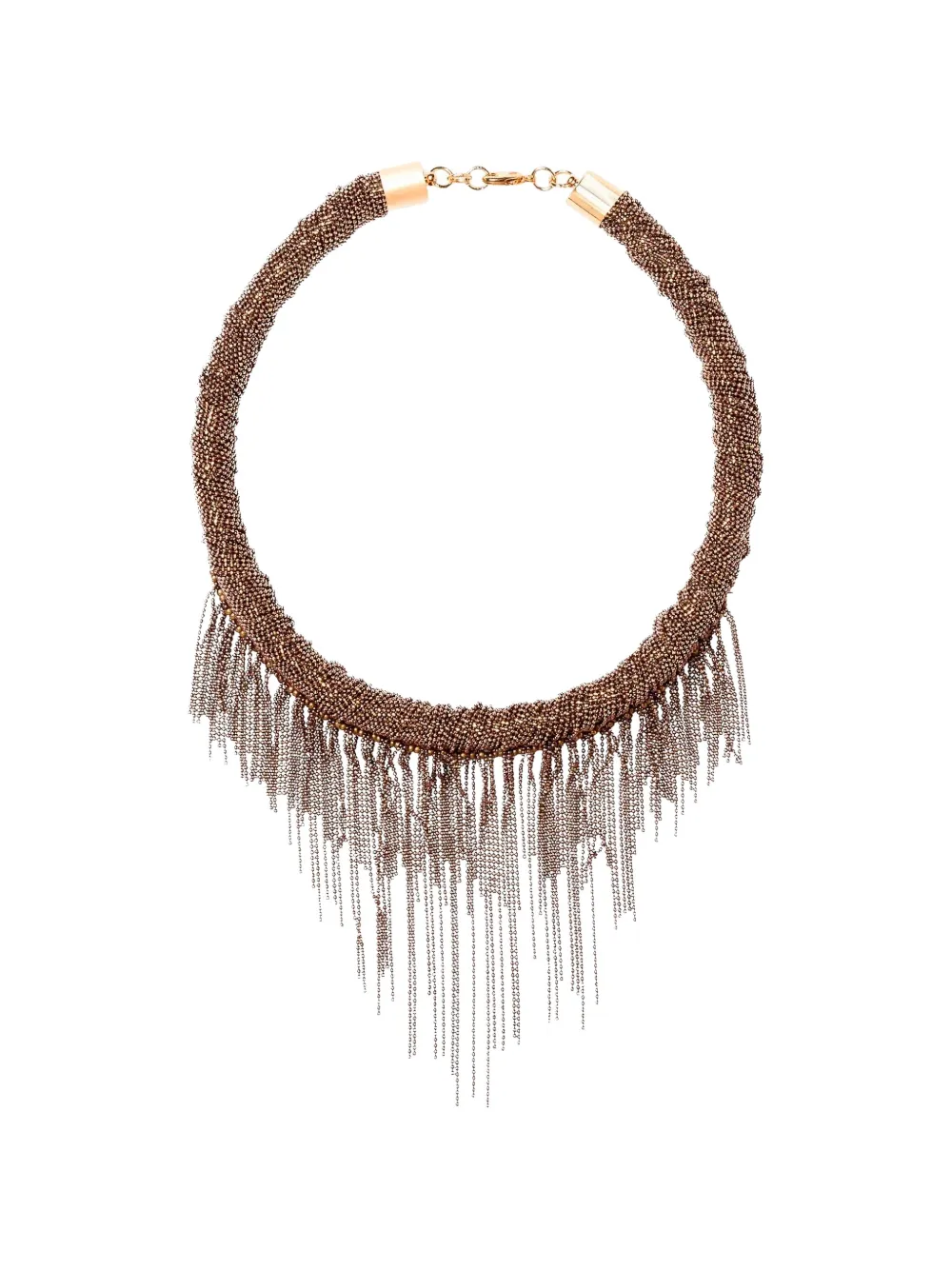 Fabiana Filippi Filo fringe-detail beaded necklace - Marrone
