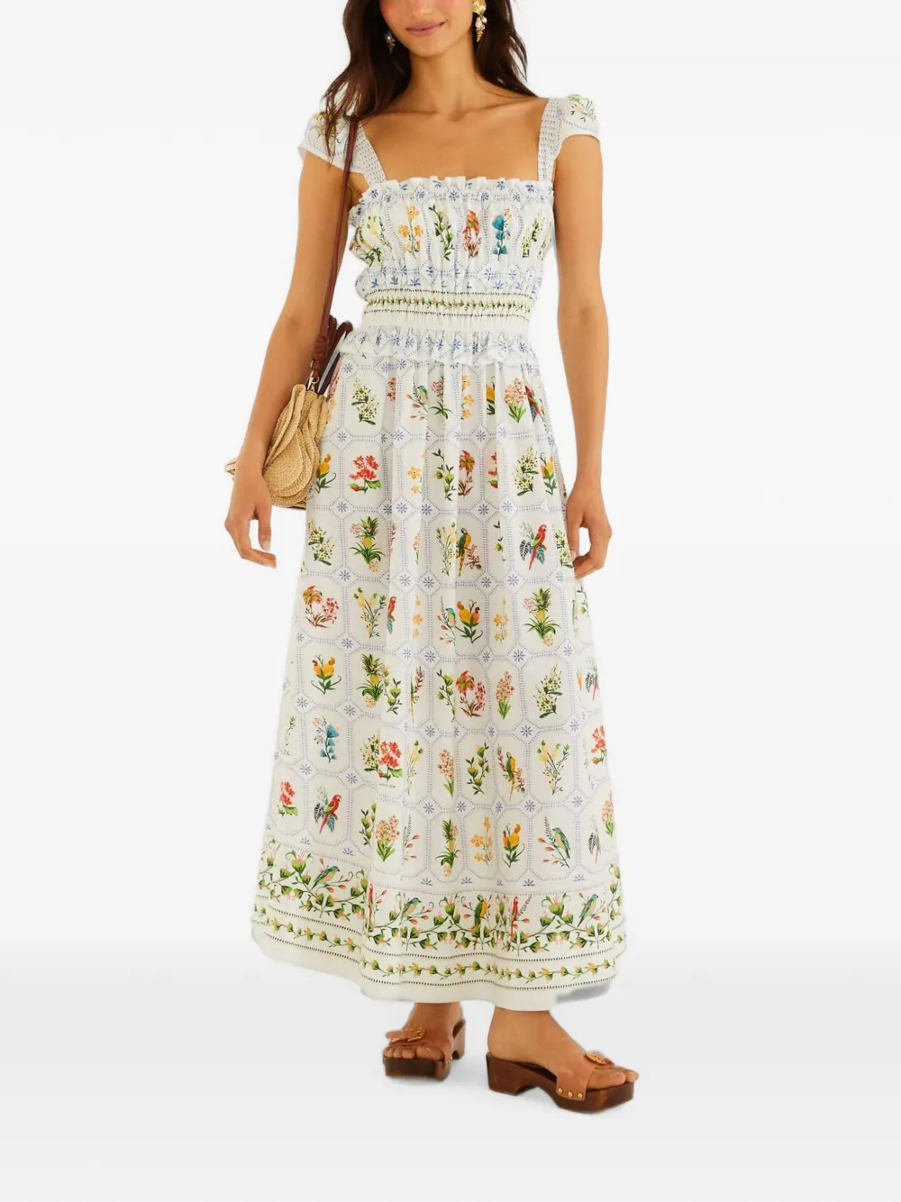 FARM Rio Tropical Porcelain maxi dress - Bianco