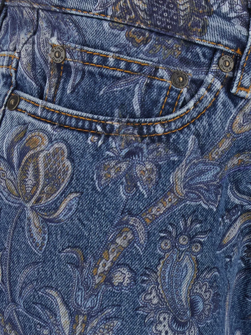 ETRO floral-print jeans Blauw