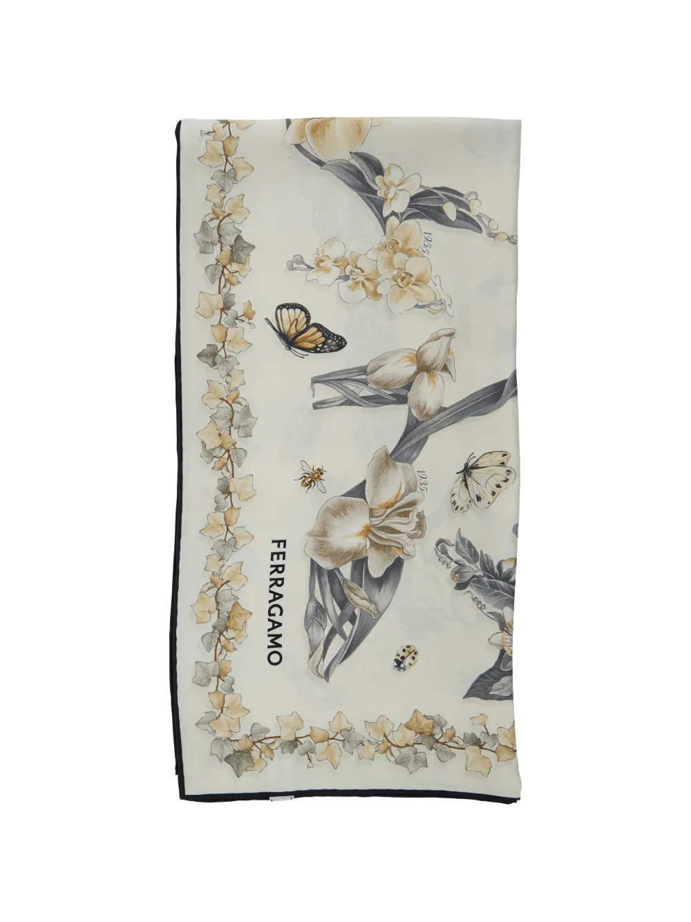 Ferragamo floral-print silk scarf - Neutrals