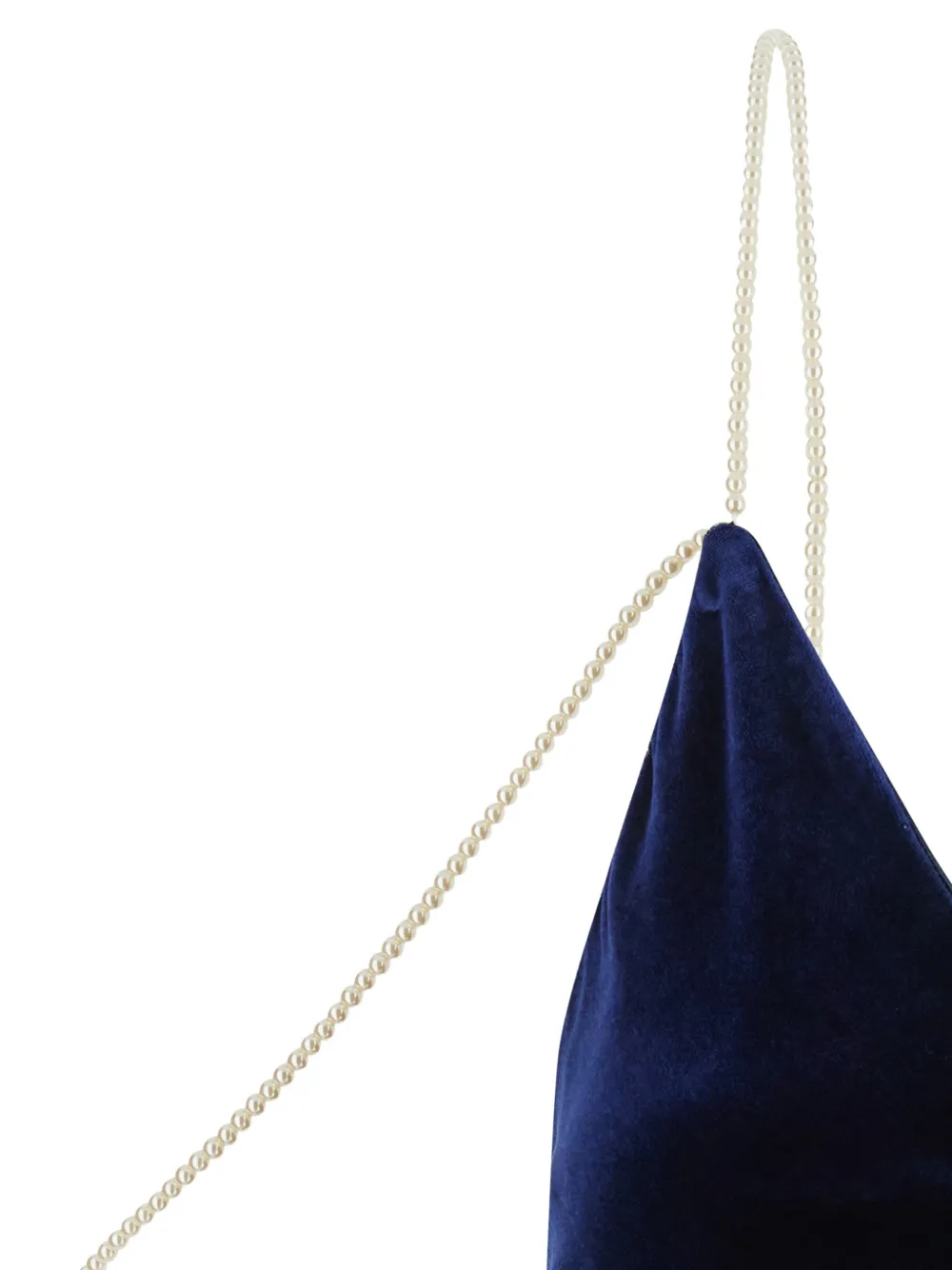 Forte pearl-strap velvet maxi dress Blauw
