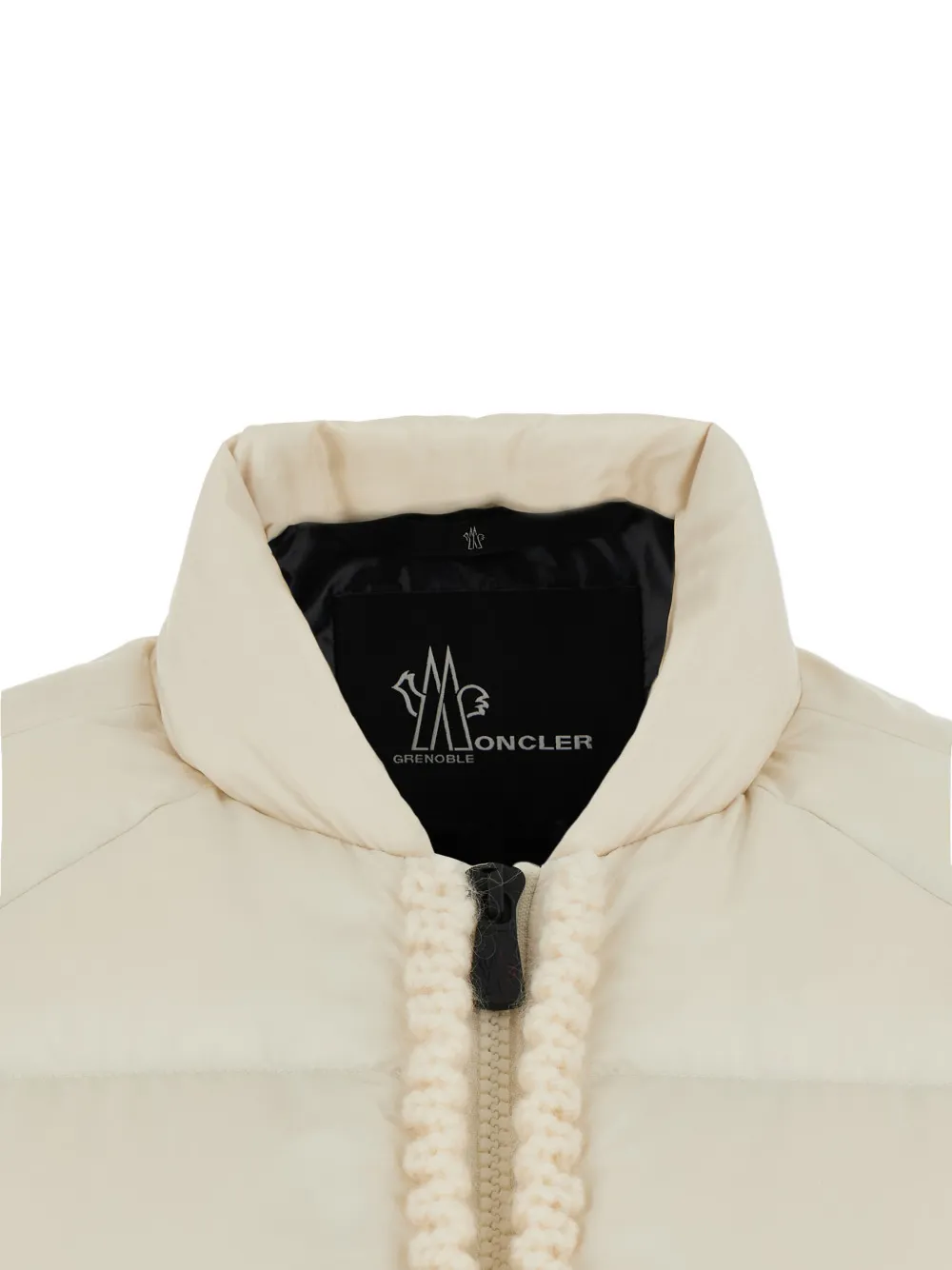 Moncler Grenoble crochet-trim quilted jacket Wit