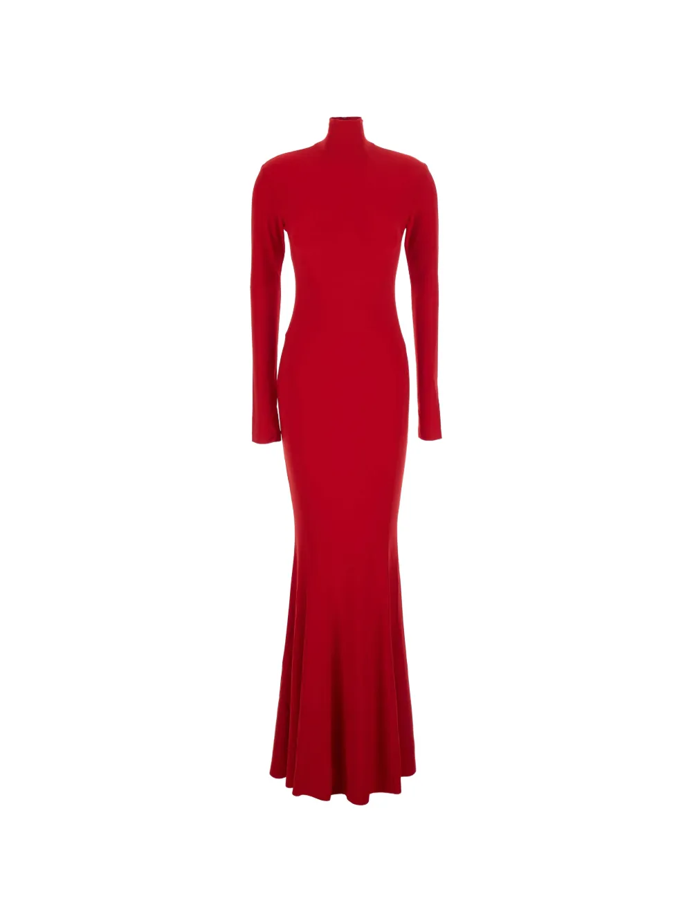 Norma Kamali turtle-neck long-sleeve maxi dress - Rosso