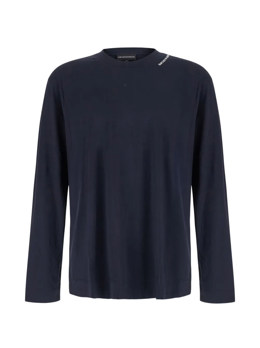 Emporio Armani logo-print long-sleeve T-shirt - Blu
