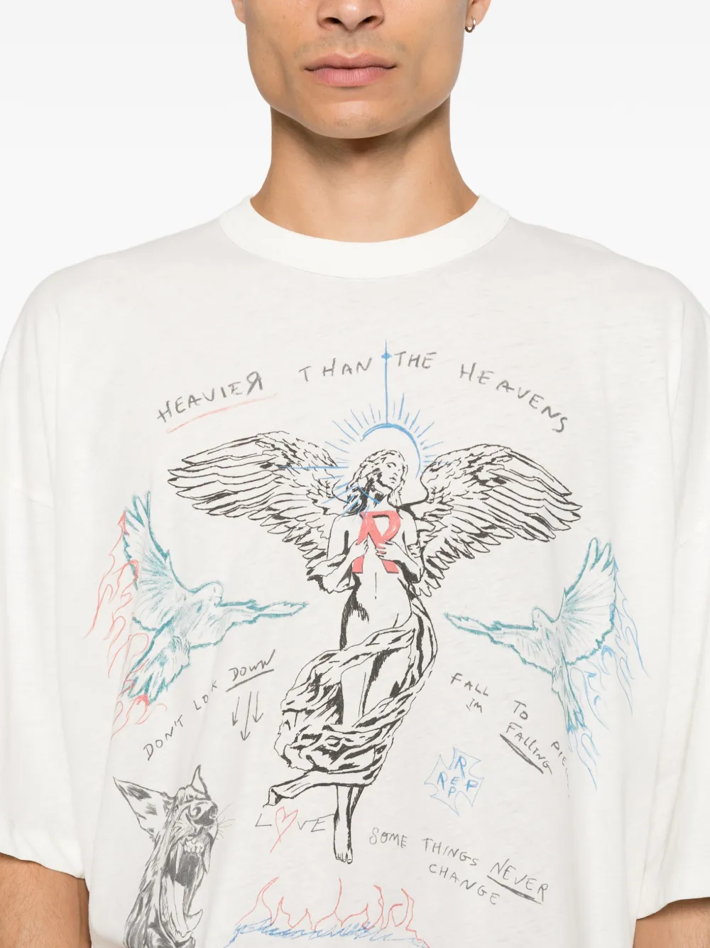 Represent Heavier Than The Heavens T-shirt met grafische print Beige