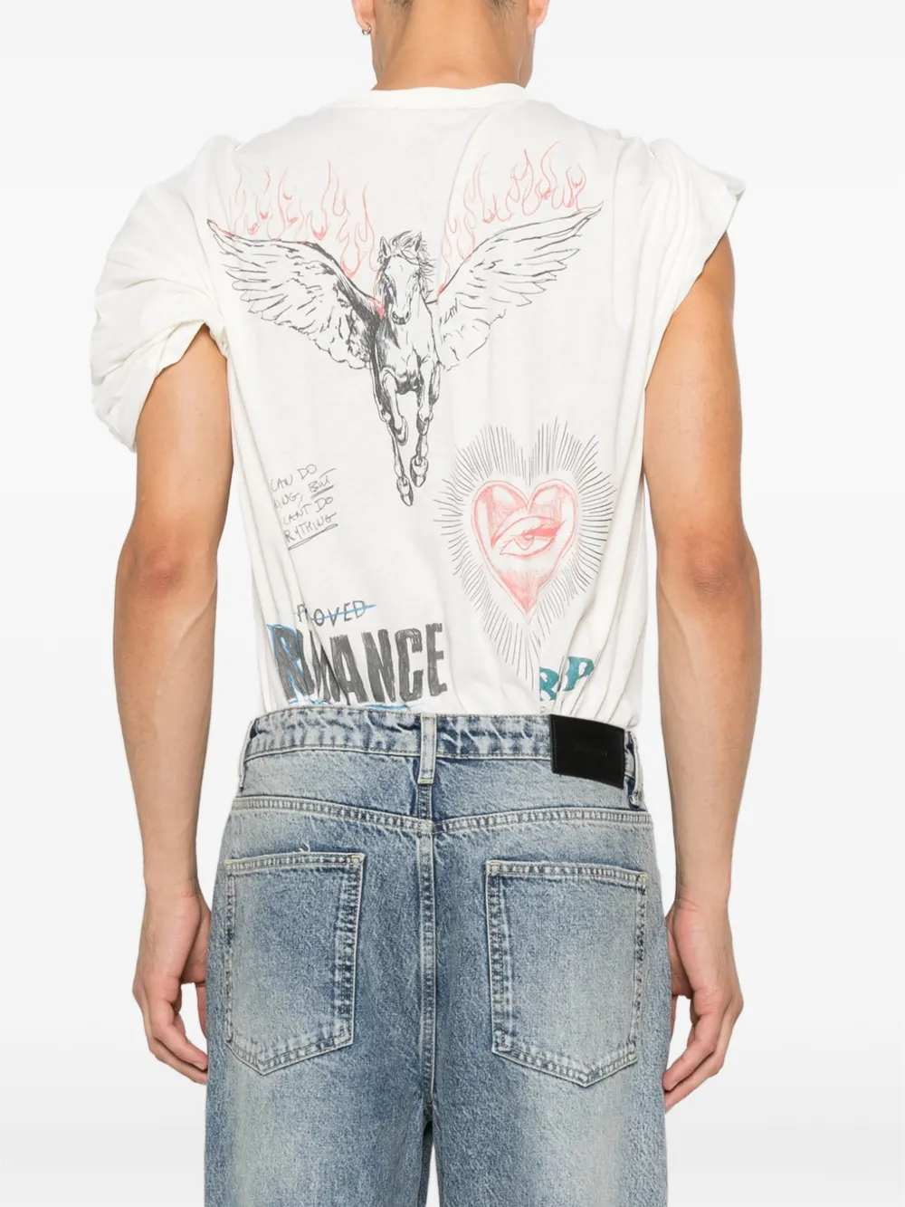 Represent Heavier Than The Heavens T-shirt met grafische print Beige