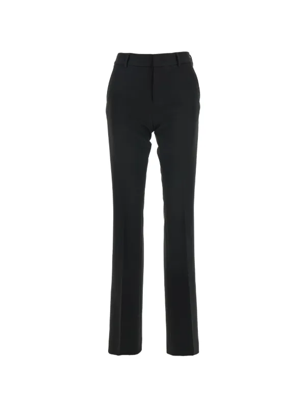 PT Torino Pressed-crease Belt-loop Trousers in Black