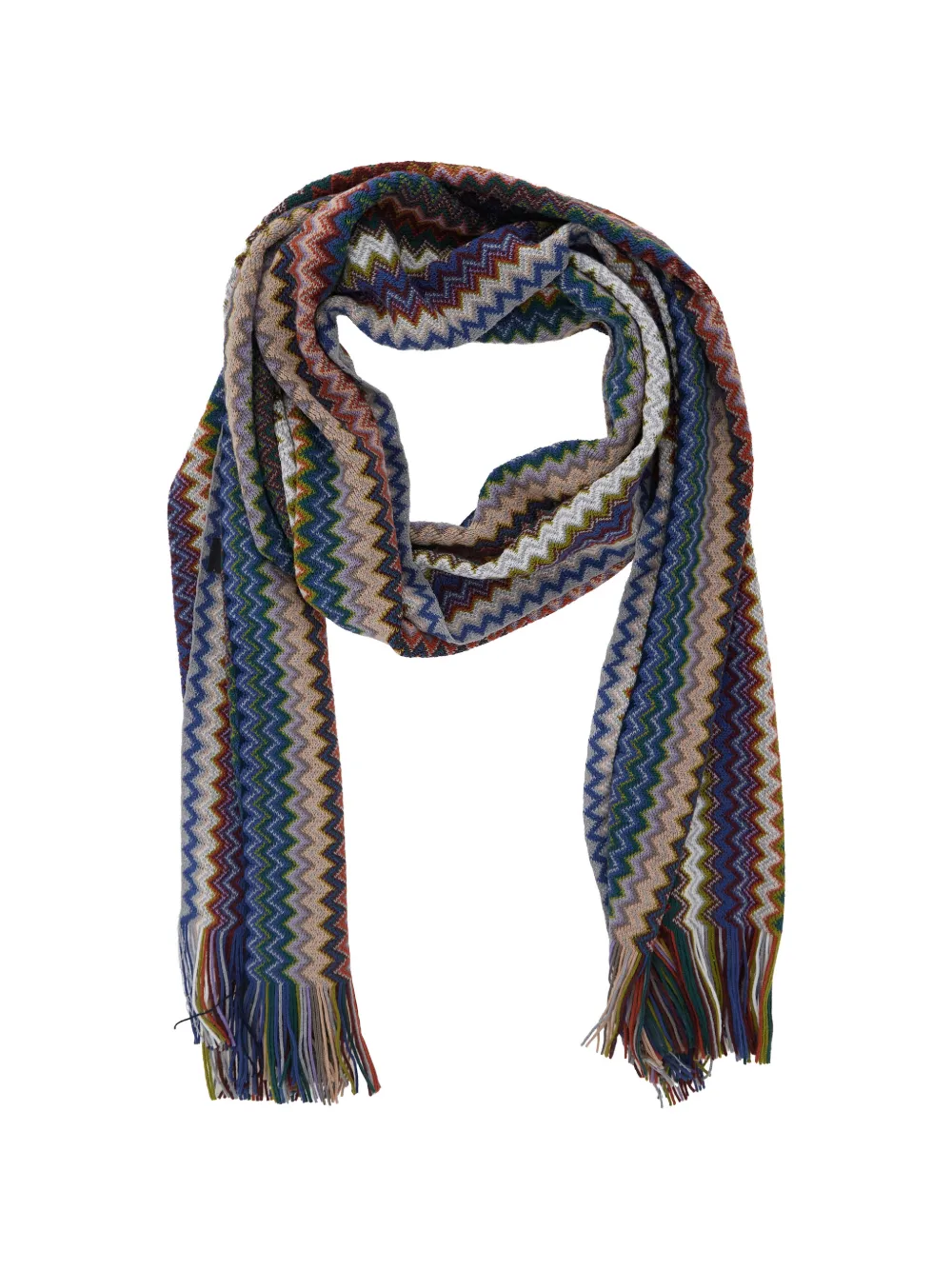 Missoni zig-zag fringed scarf Beige
