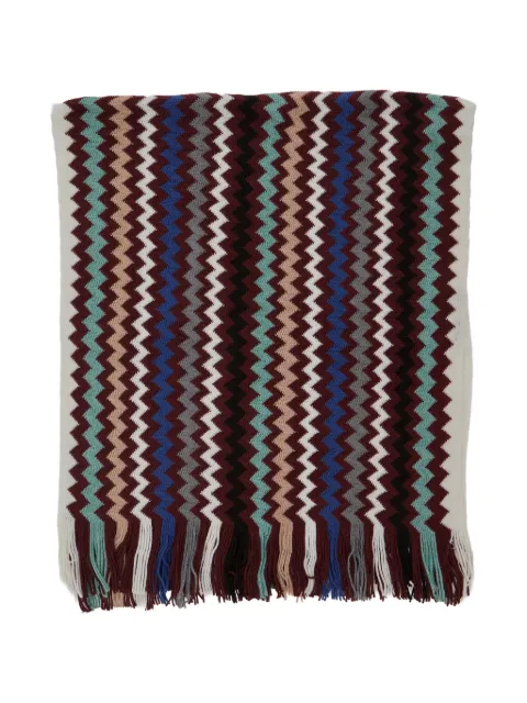 Missoni zigzag-knit fringed scarf