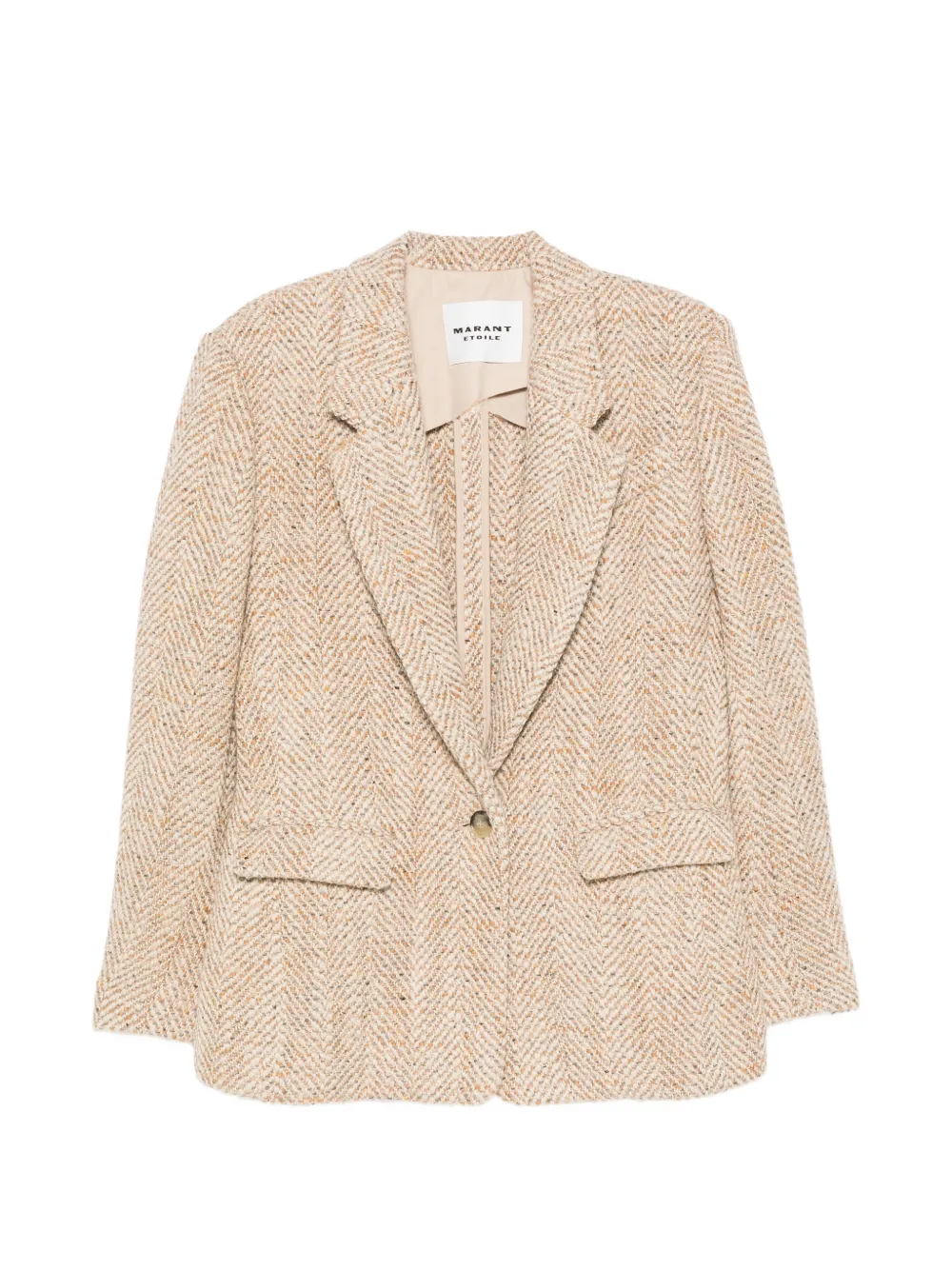 MARANT ÉTOILE Parly herringbone-knit single-breasted blazer - Neutrals