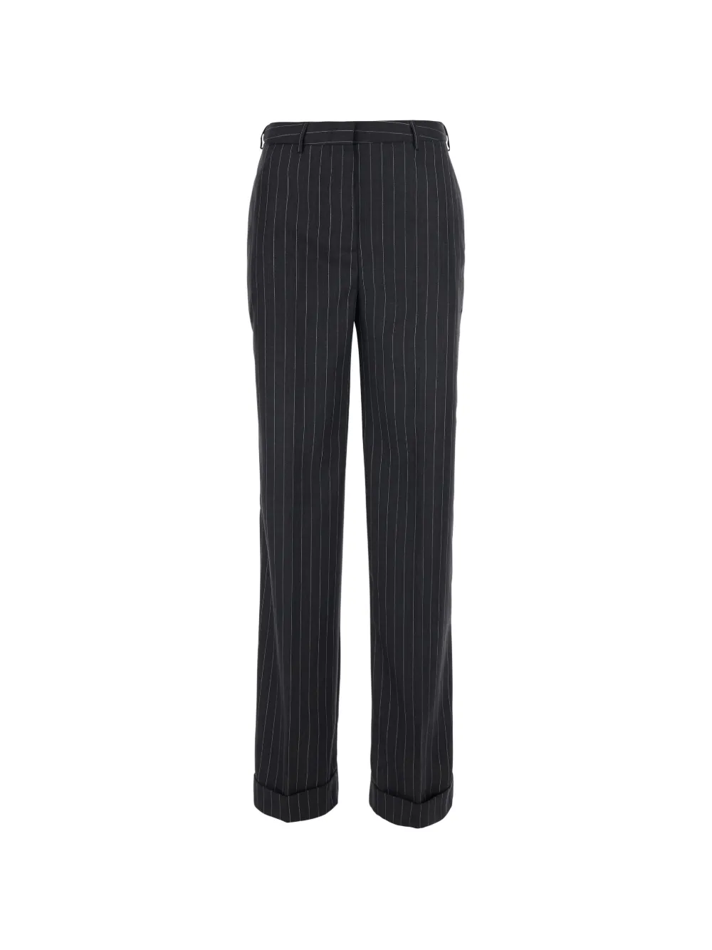 Semicouture Lola pinstripe-pattern turn-up-cuff trousers - Grigio