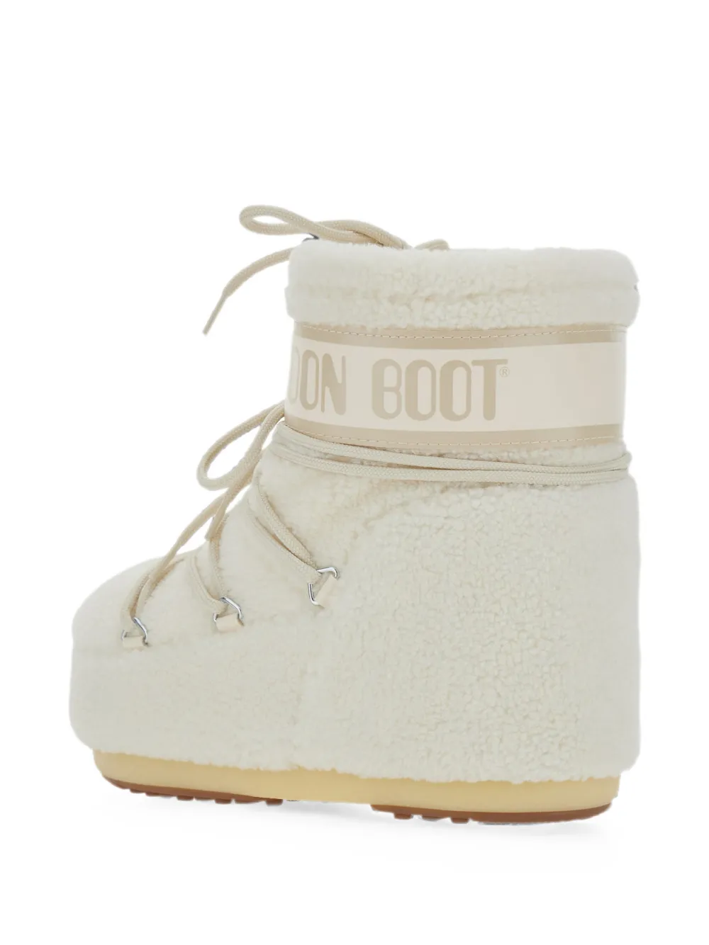 Moon Boot Icon Low shearling-effect boots Beige