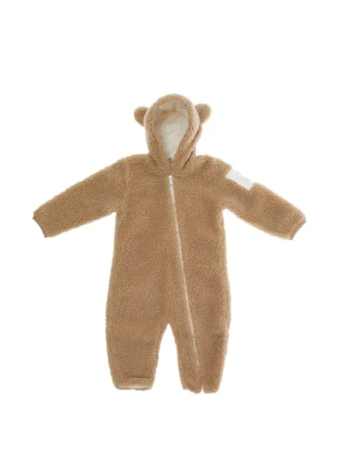 Moncler Enfant teddy-effect hooded romper