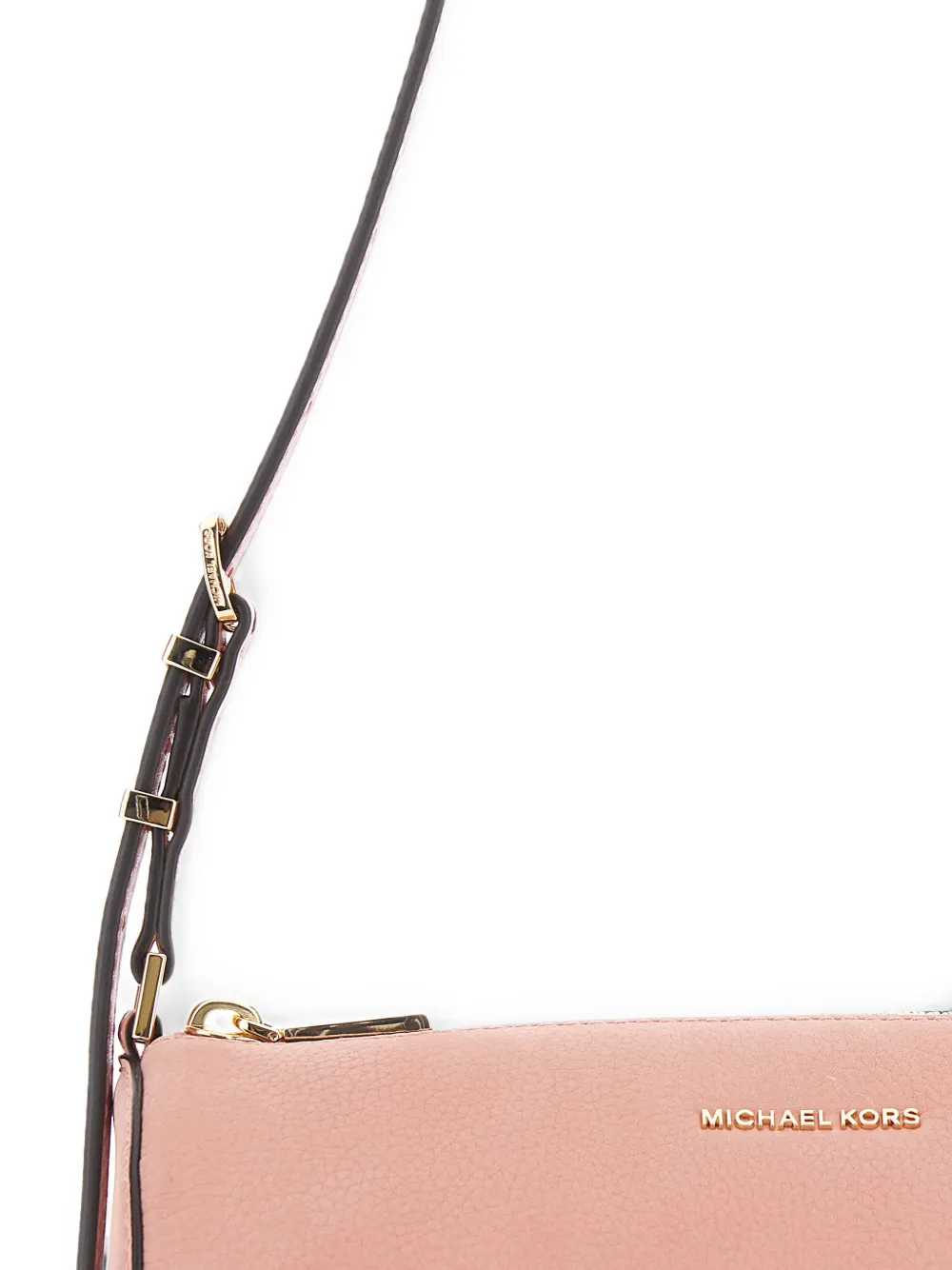Michael Kors small Izzy logo-plaque pebbled shoulder bag Roze