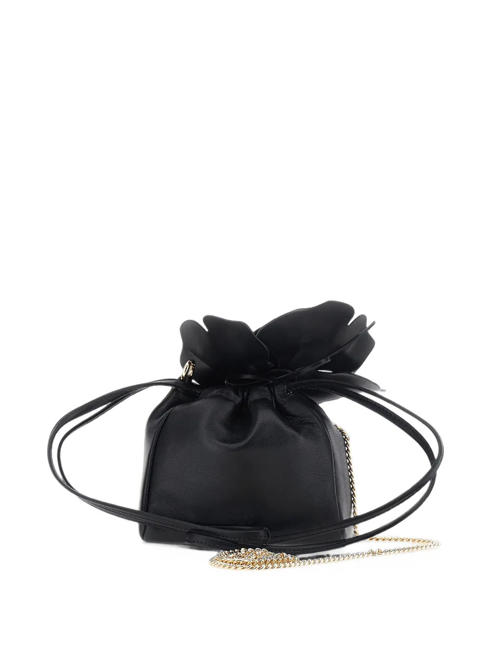 PINKO Love Birds bucket-tas met bloemen-applicatie Zwart