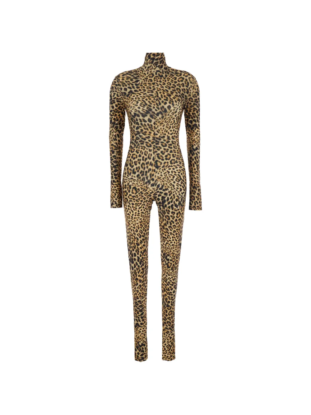 Norma Kamali leopard-print high-neck jumpsuit - Toni neutri