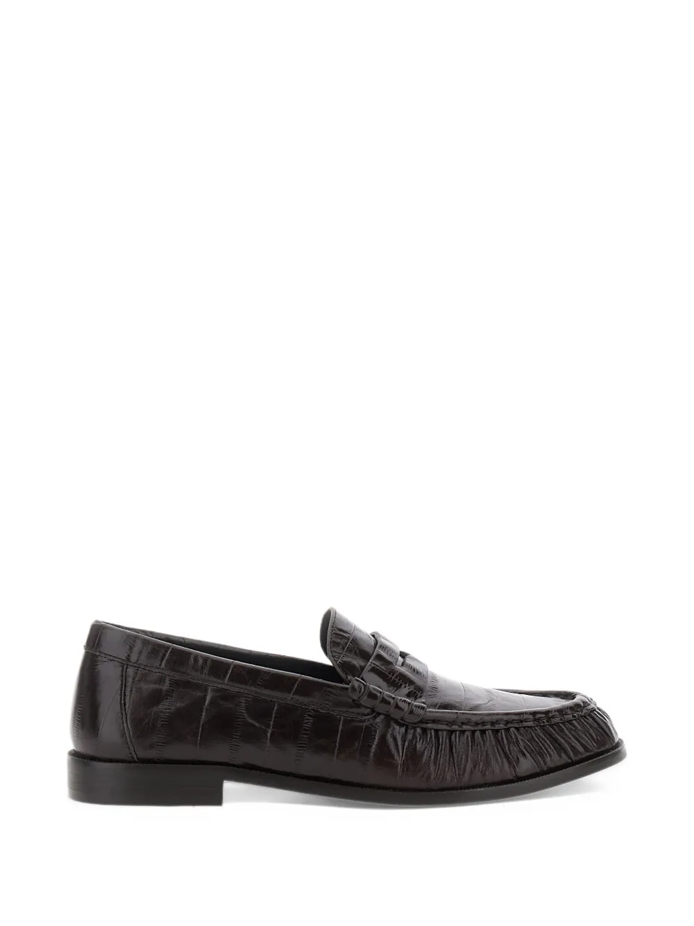 Jeffrey Campbell Stallone crocodile-effect penny loafers - Marrone