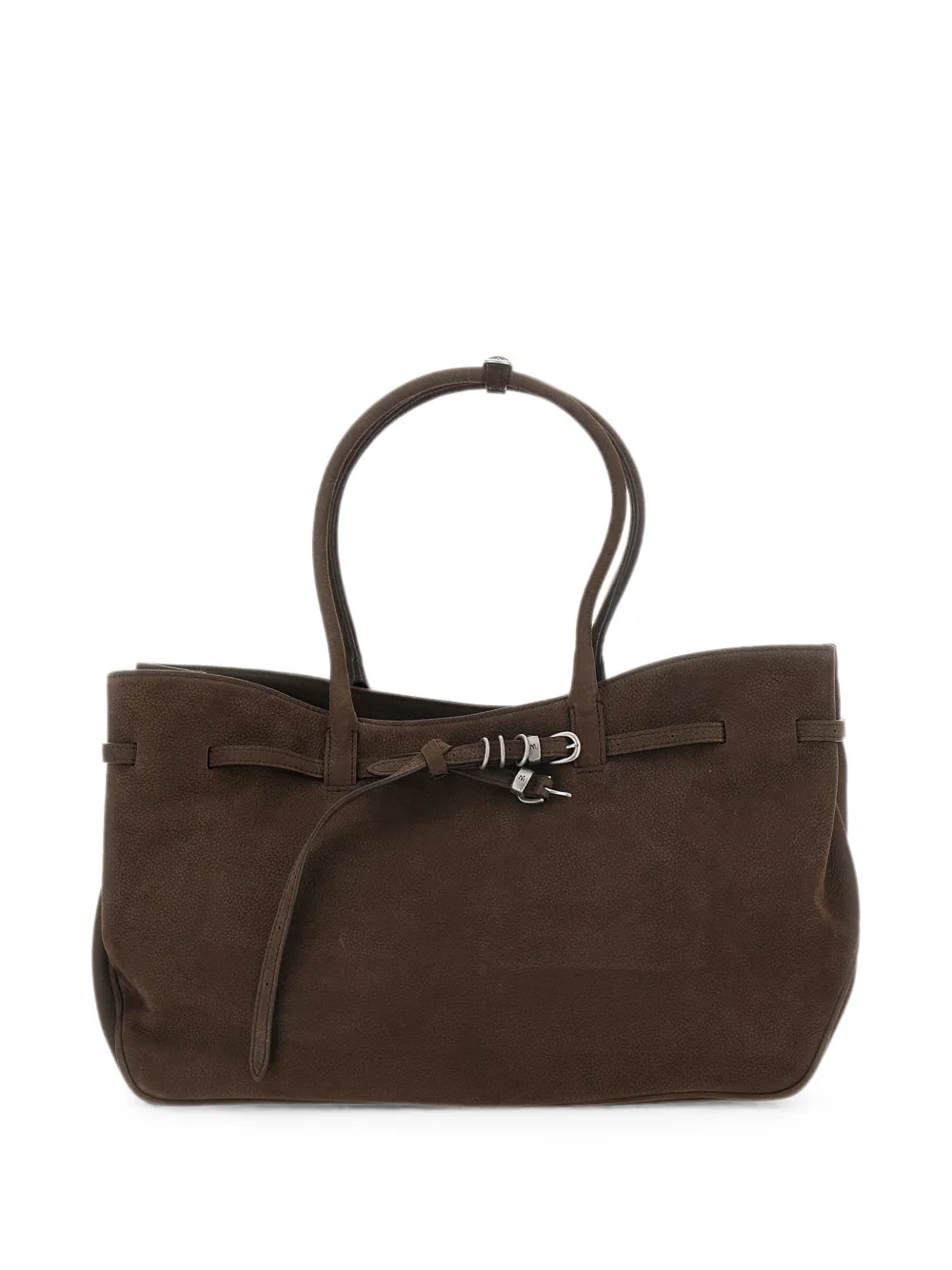 Marge Sherwood Granda Used large buckled nubuck tote bag - Marrone