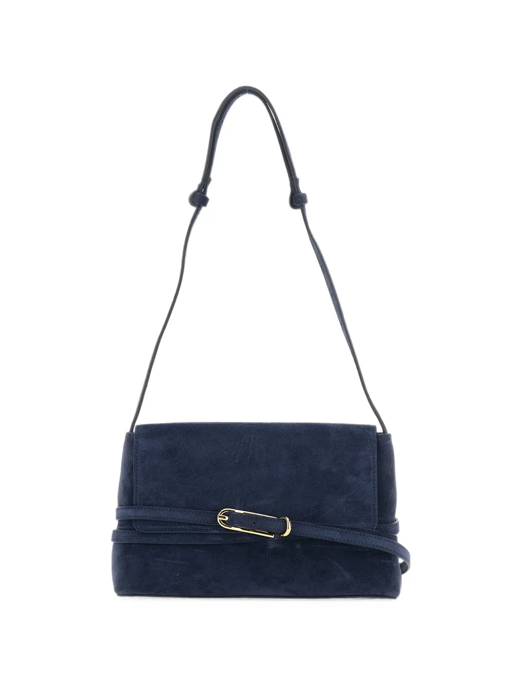 Liffner Buckle-detail Suede Shoulder Bag In Blue