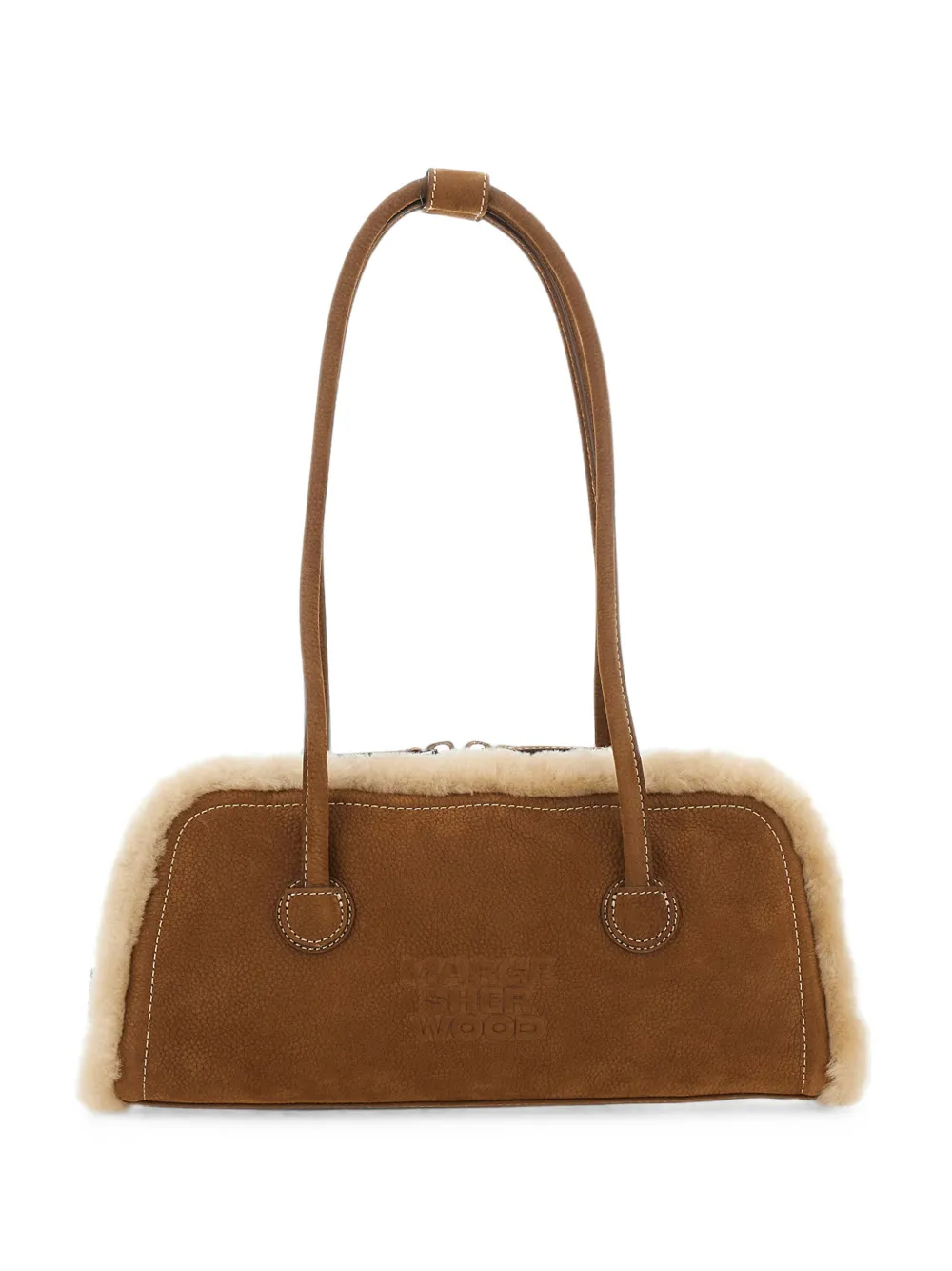 Marge Sherwood Soft Boston shearling-trim leather shoulder bag