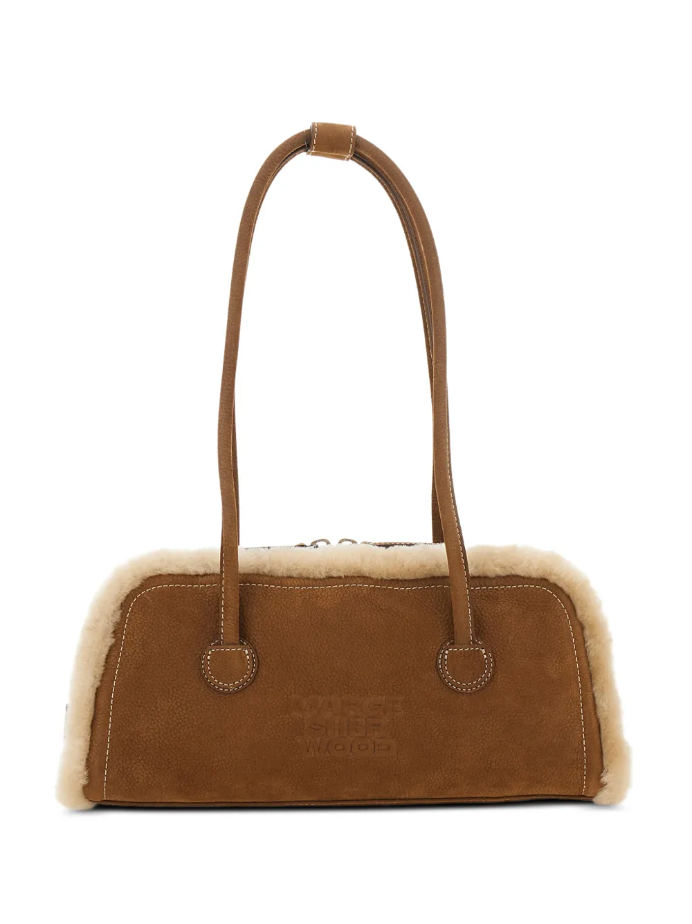 Marge Sherwood Soft Boston shearling-trim leather shoulder bag