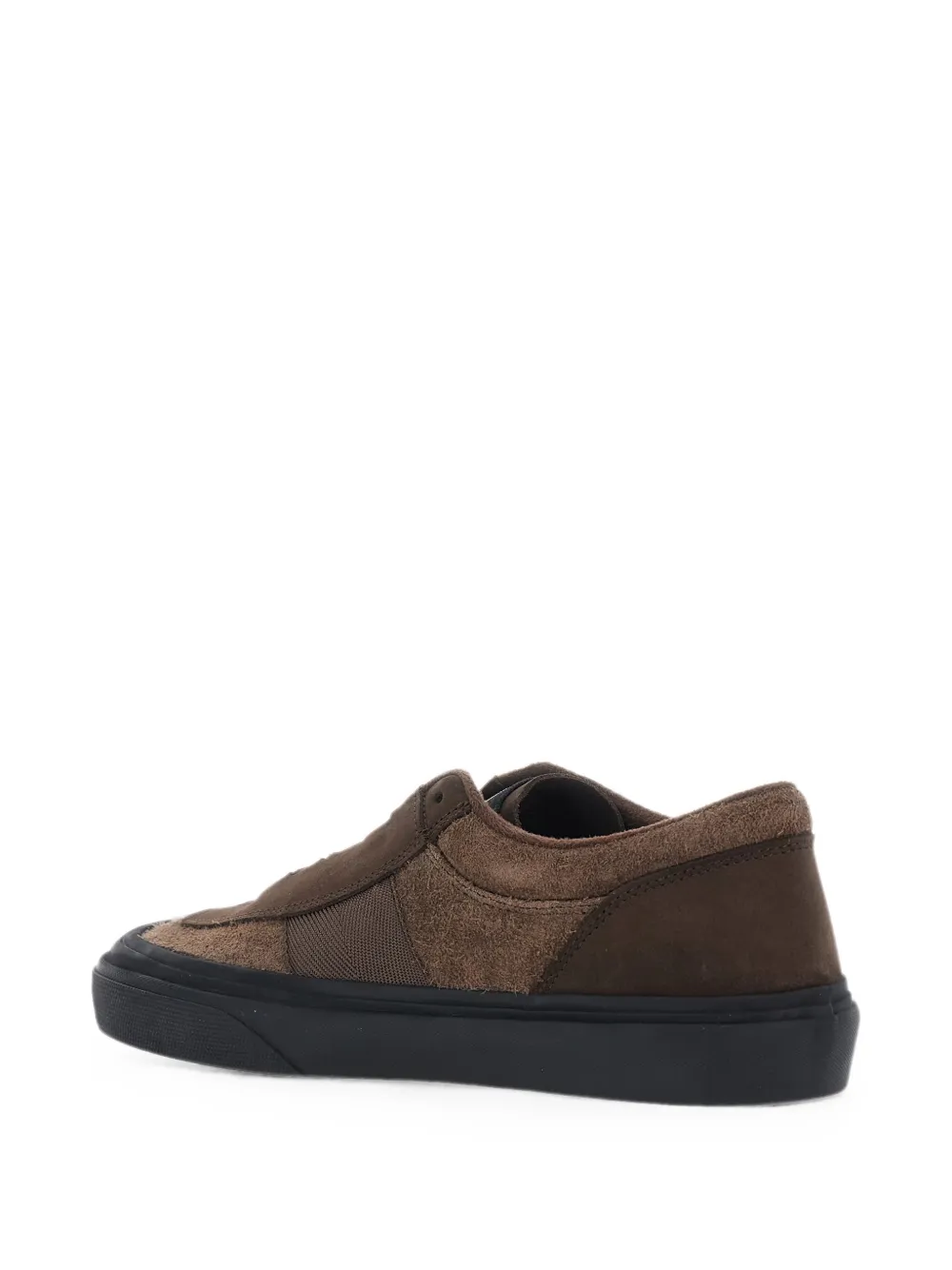 Stone Island S100020 suede low-top trainers with Compass logo patch Bruin