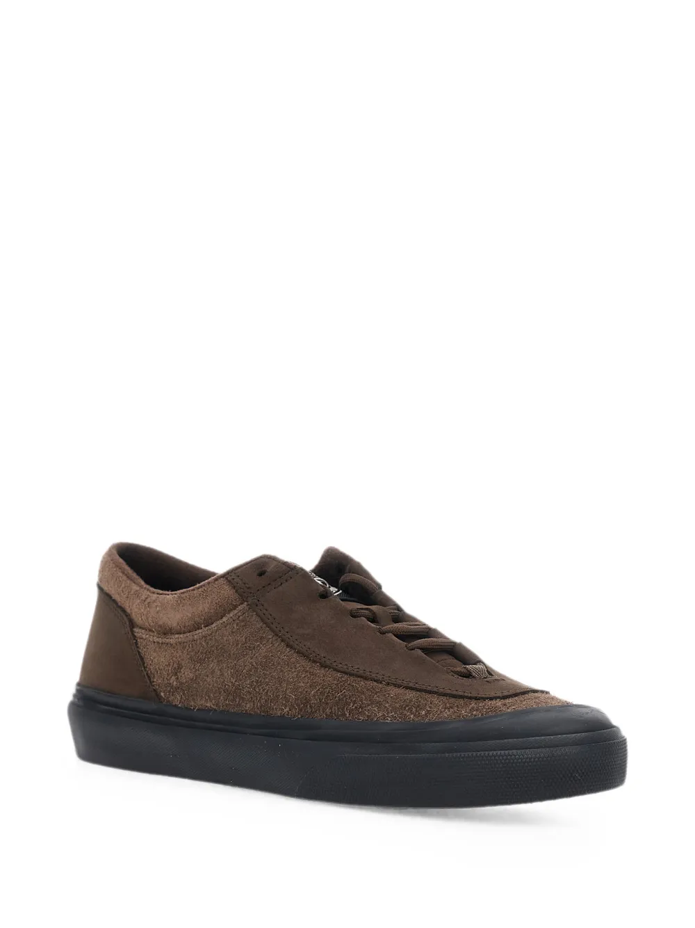 Stone Island S100020 suede low-top trainers with Compass logo patch Bruin