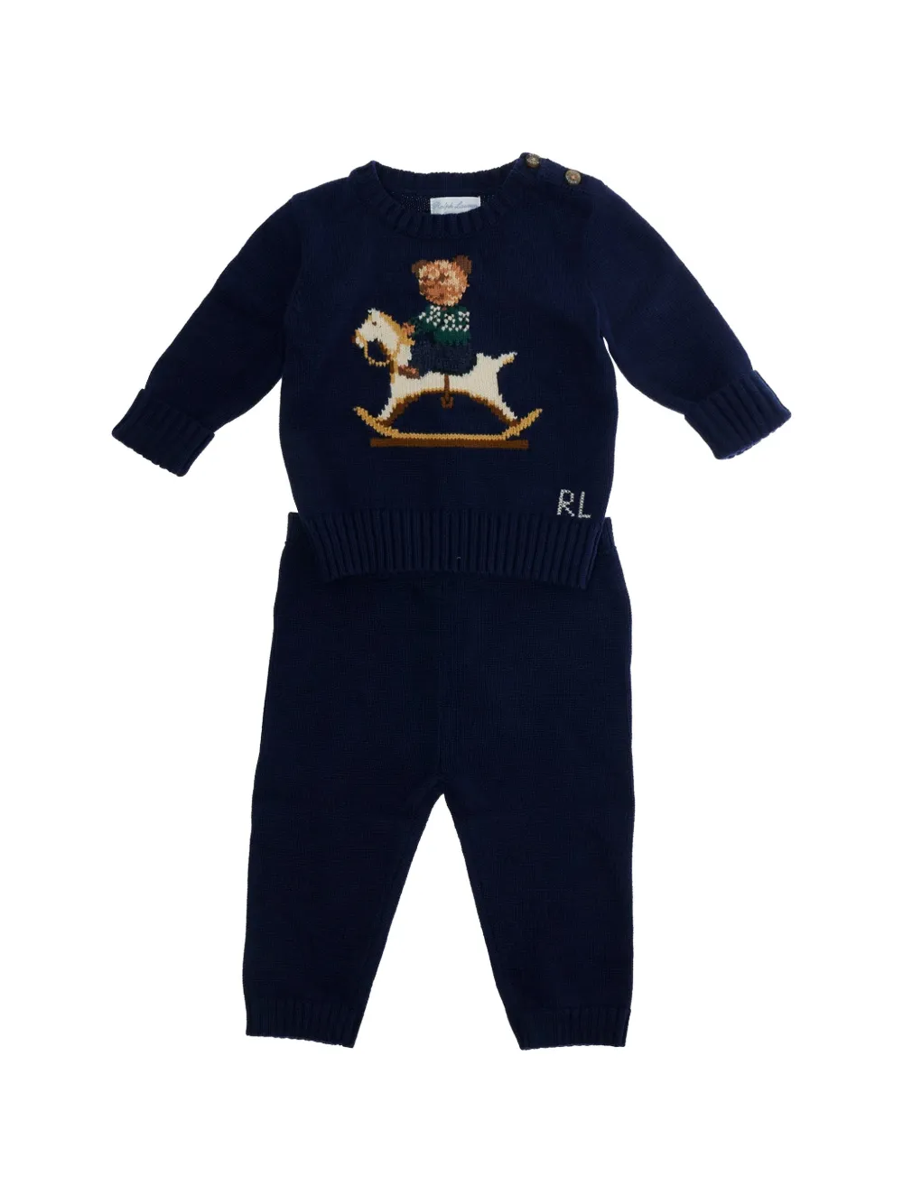 POLO RALPH LAUREN KIDS Polo Bear knitted trousers set (set of two) - Blau