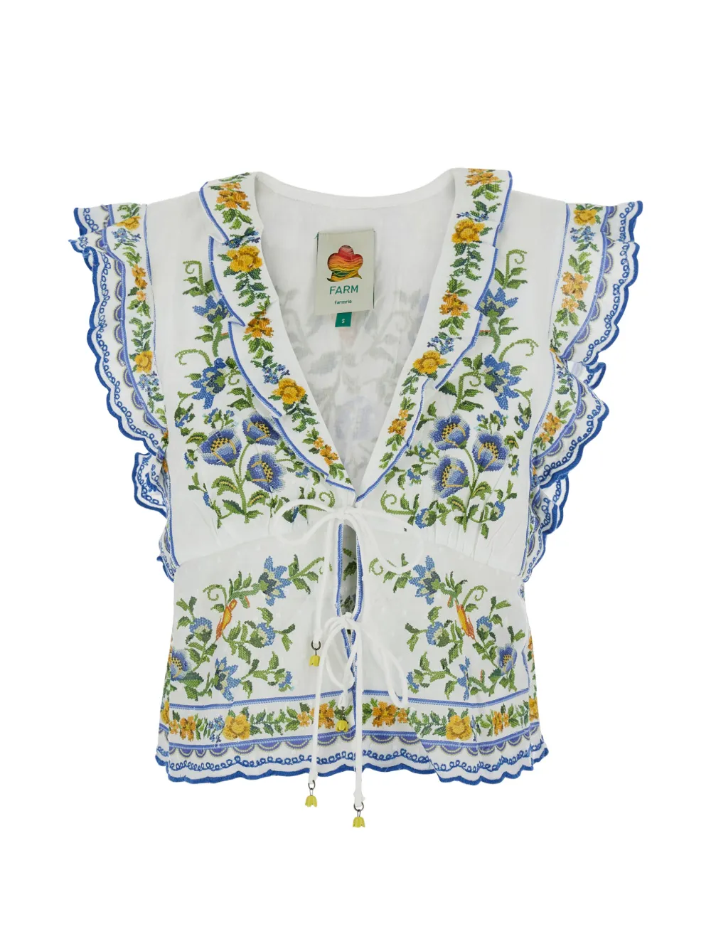 FARM Rio Emily Floral Tapestry blouse - Bianco