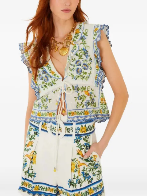 FARM Rio Emily Floral Tapestry blouse