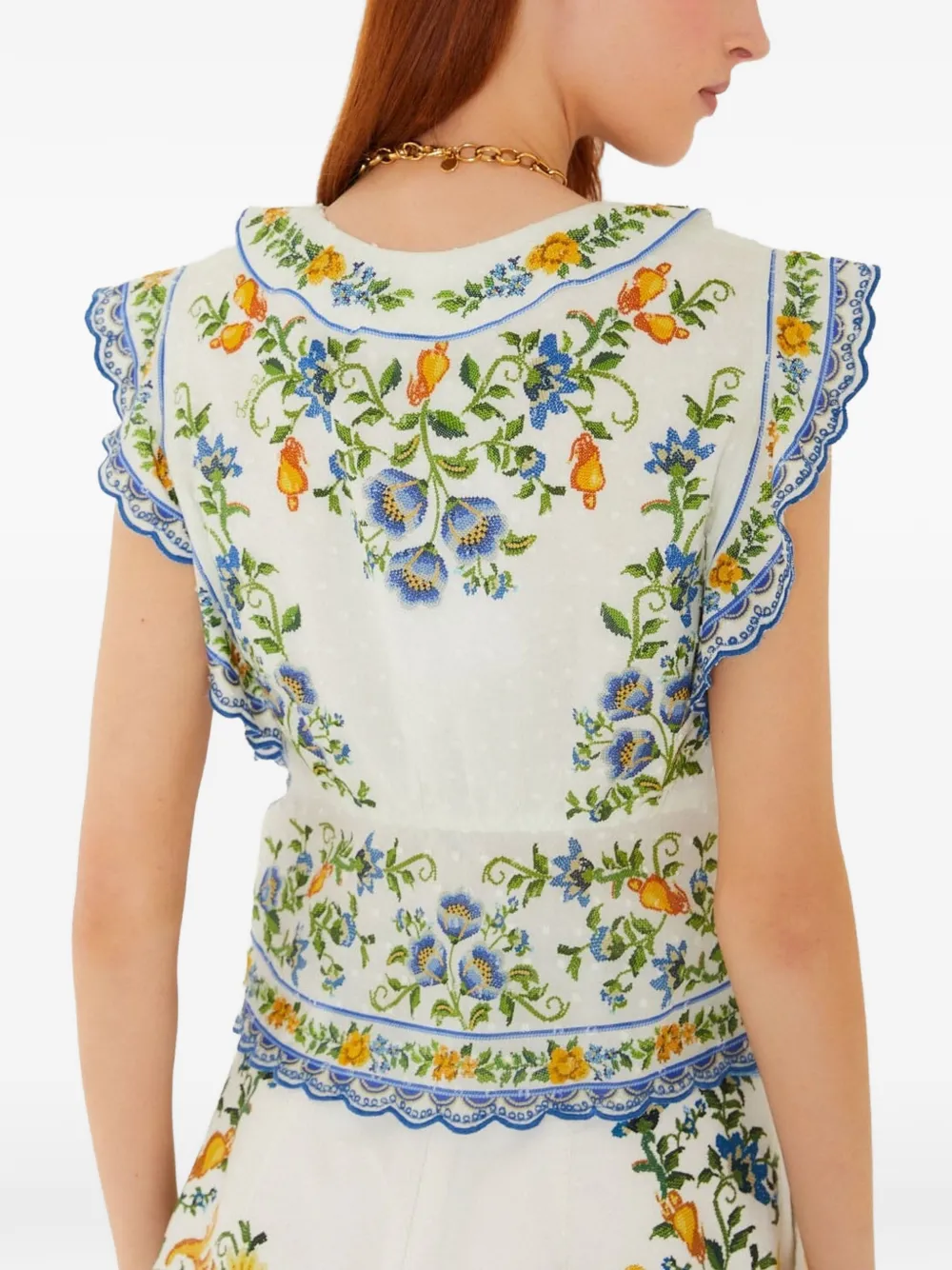 FARM Rio Emily blouse met bloemenprint Wit