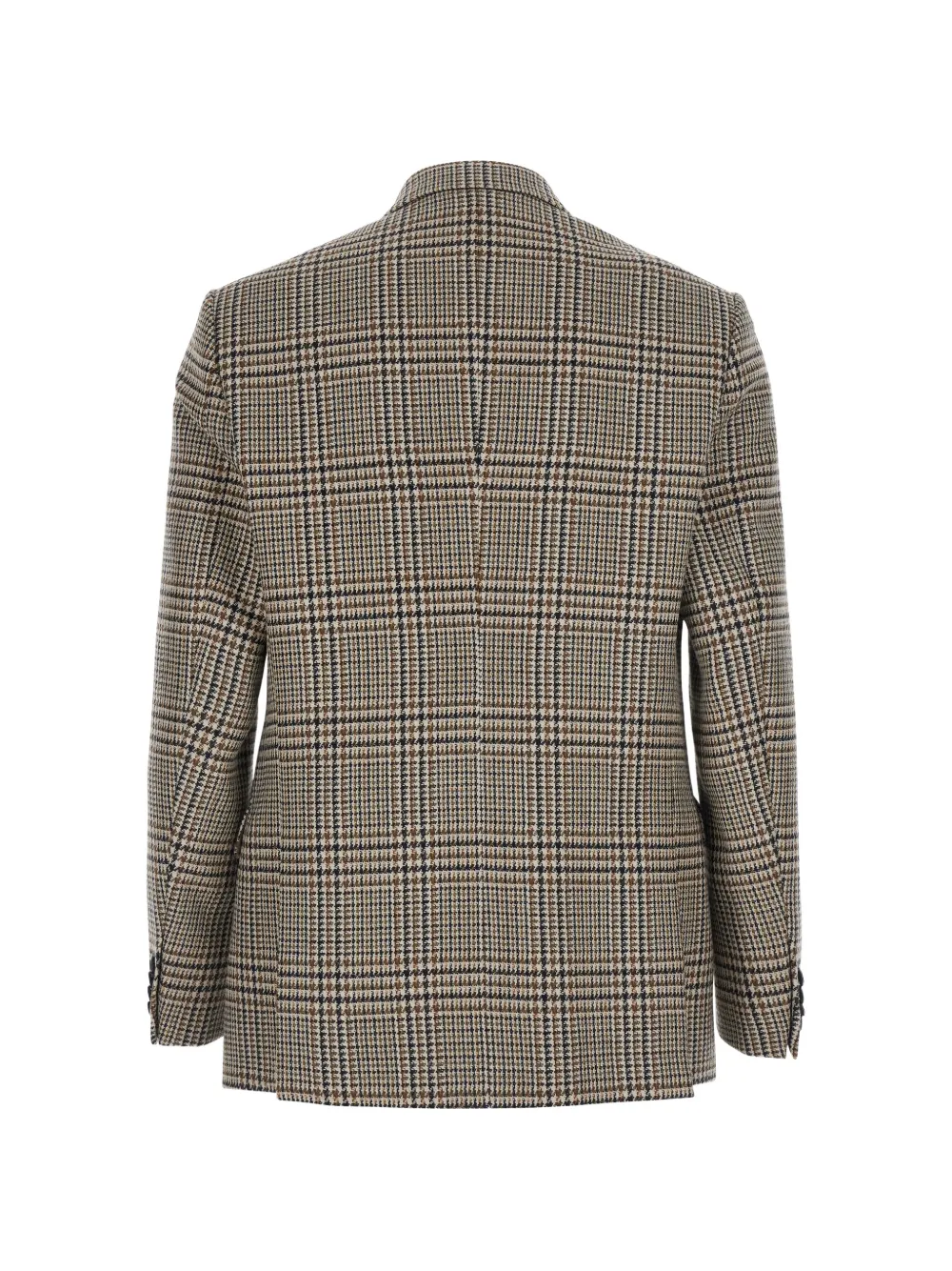 Emporio Armani Prince of Wales geruite blazer met dubbele rij knopen Beige