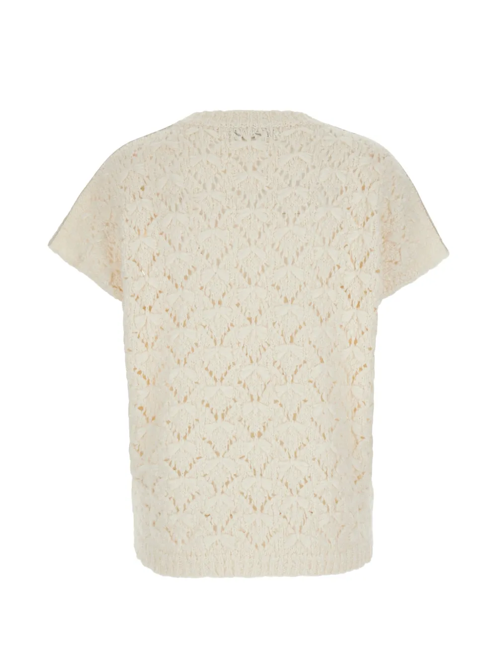 Fabiana Filippi pointelle-knit short-sleeve sweater Wit