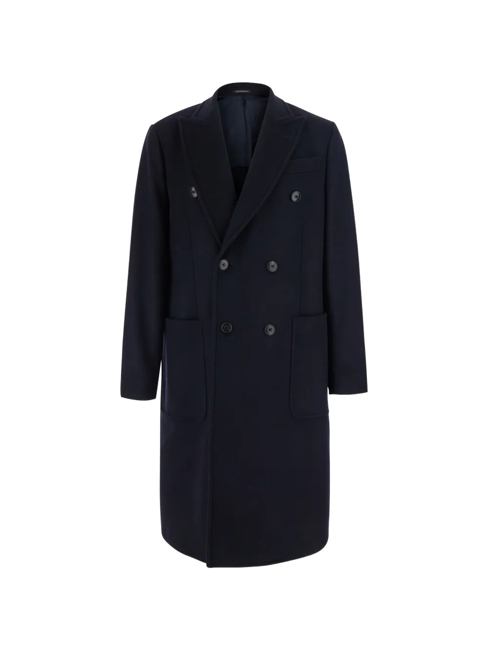 Emporio Armani double-breasted peak-lapel coat - Blau