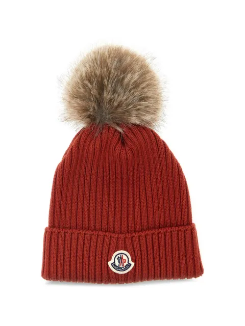 Moncler Enfant logo-patch beanie hat