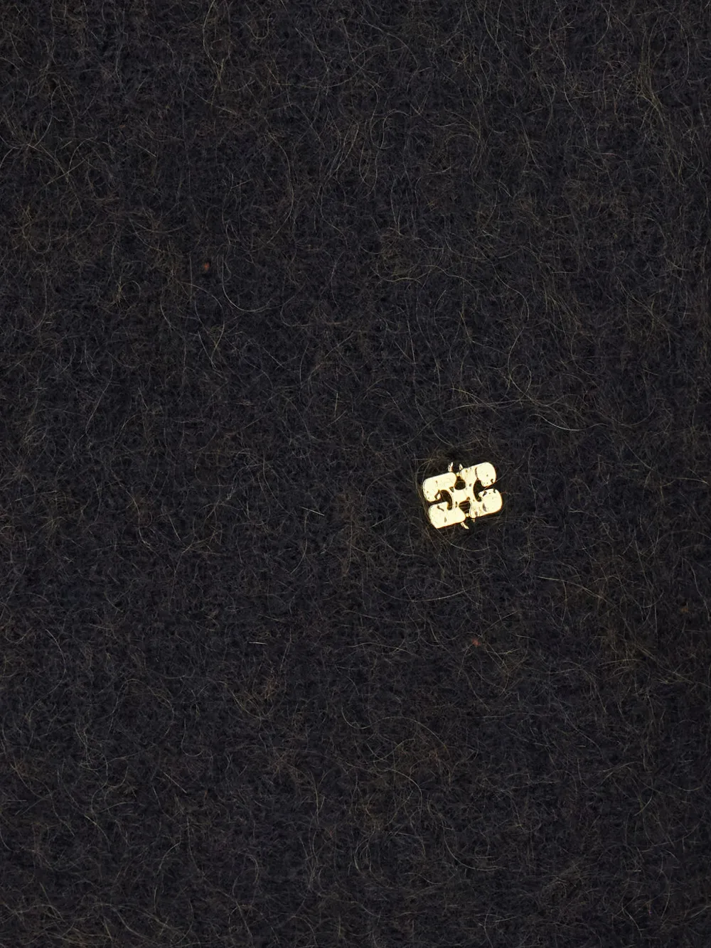 GANNI logo-plaque roll-neck sweater Grijs