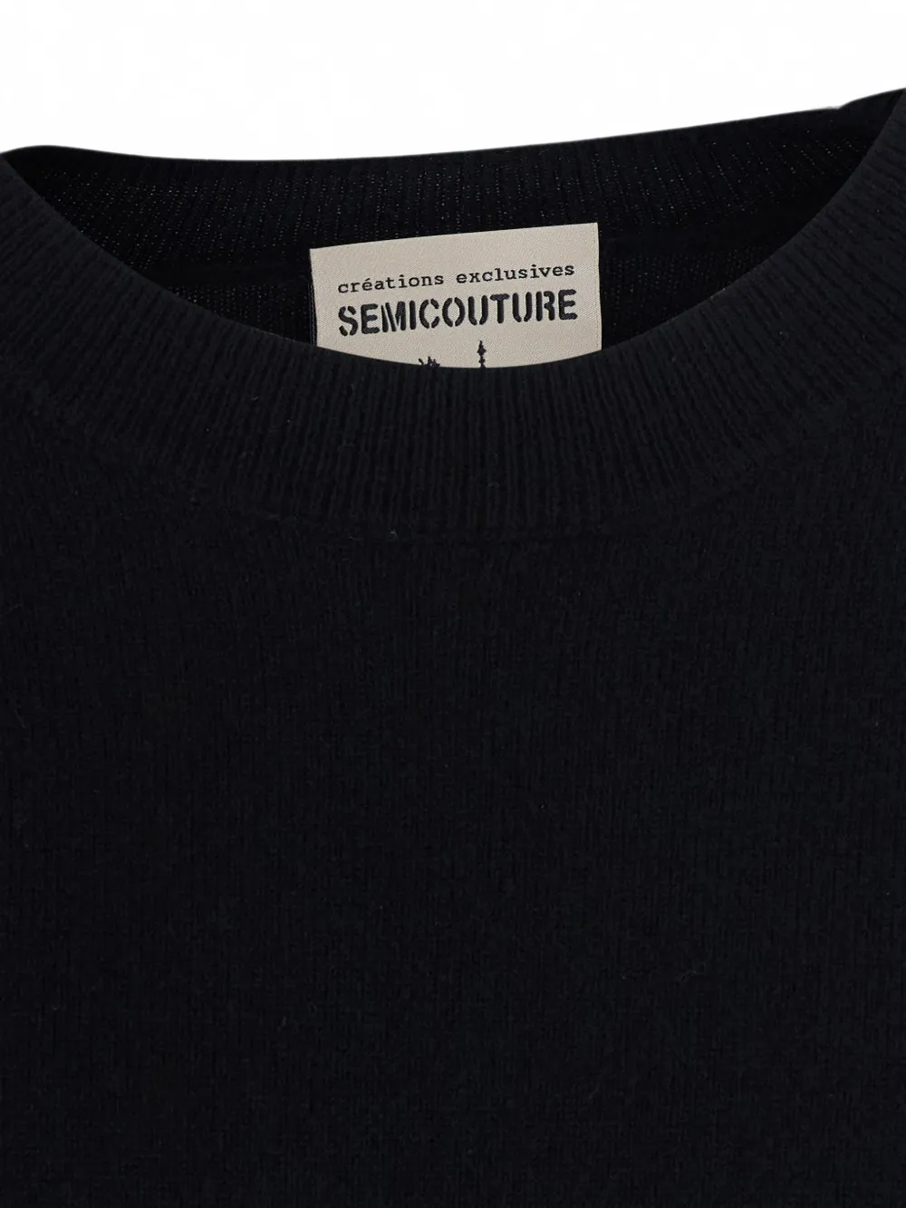 Semicouture Brenda fijngebreide midi-jurk met lange mouwen Zwart