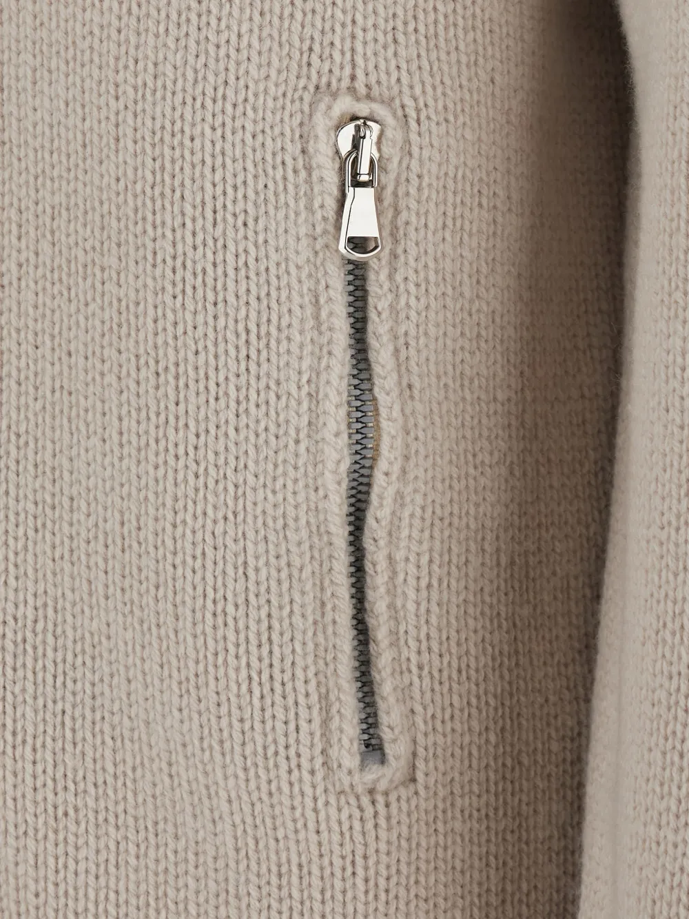 Kangra Vest met rits en geribbelde afwerking Beige