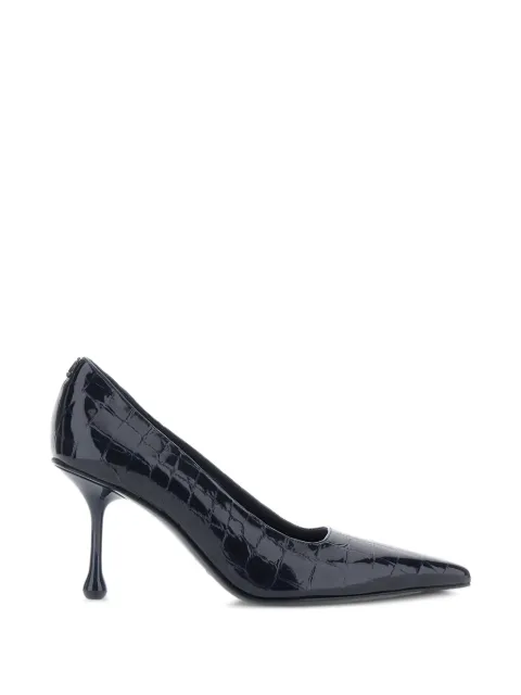 Ixia 80 shiny croc embossed leather pumps