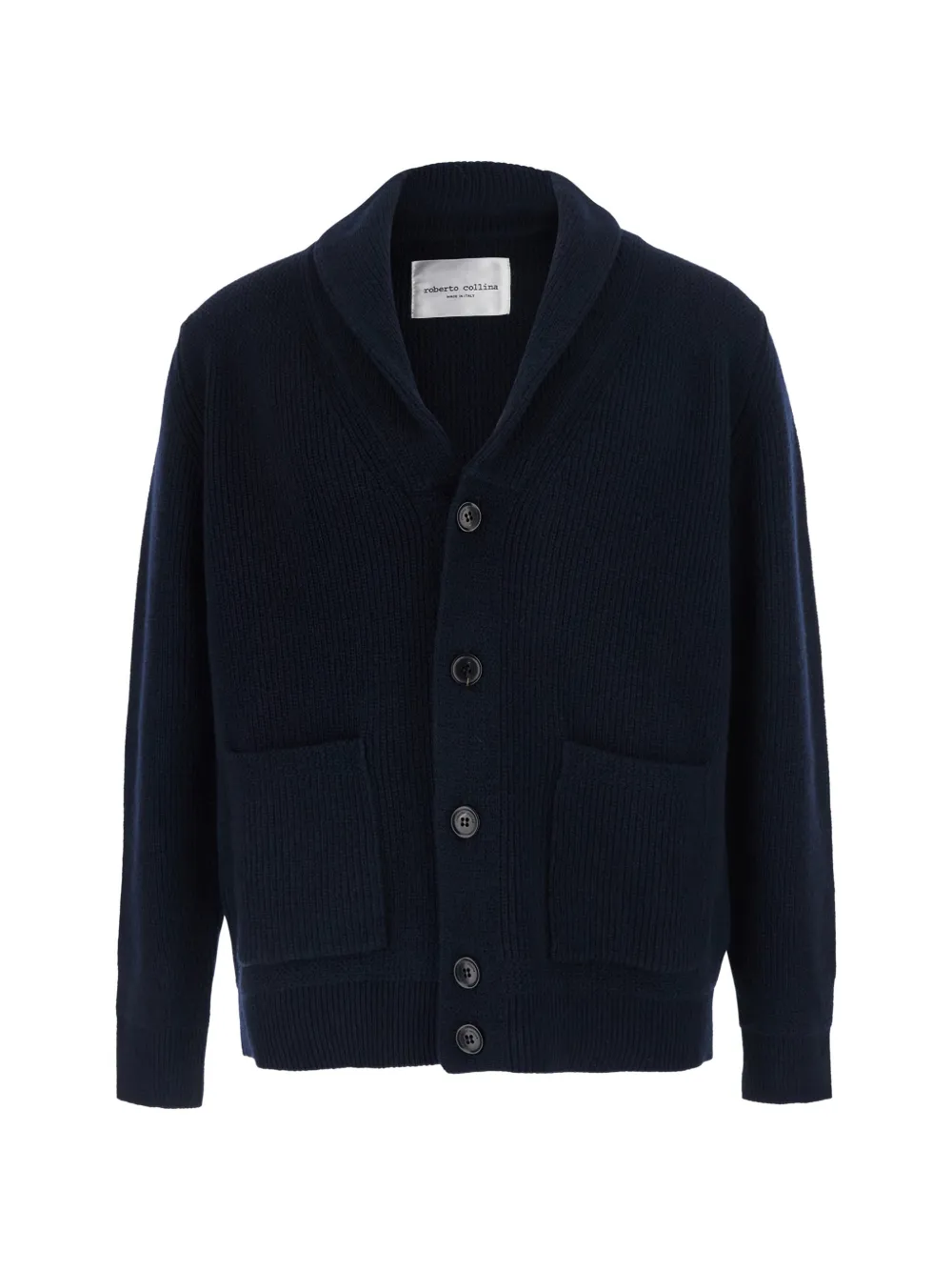 Roberto Collina shawl-collar ribbed-knit cardigan - Blue