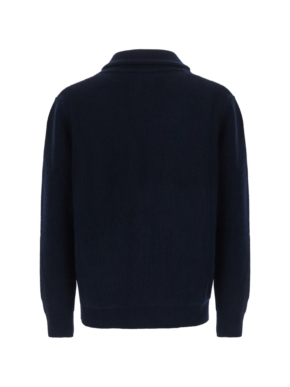 Roberto Collina Ribgebreid vest met sjaalkraag Blauw