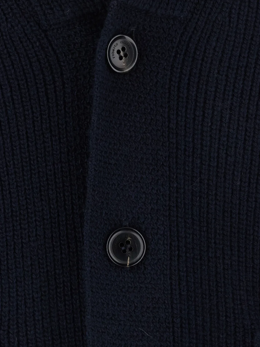 Roberto Collina Ribgebreid vest met sjaalkraag Blauw