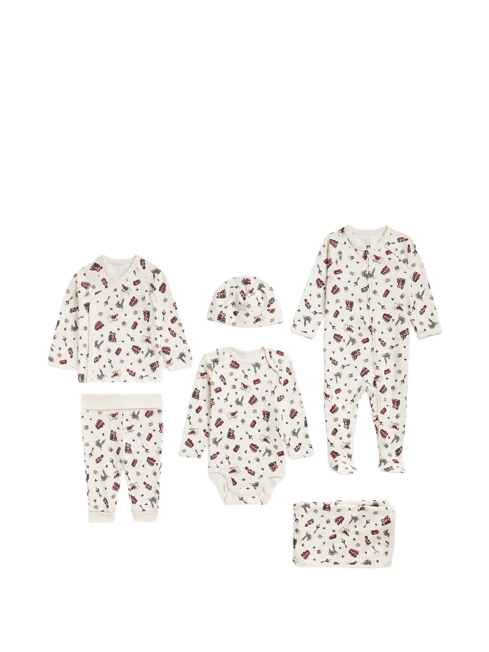 POLO RALPH LAUREN KIDS Polo Bear graphic-print babygrow set (set of six) - Nude